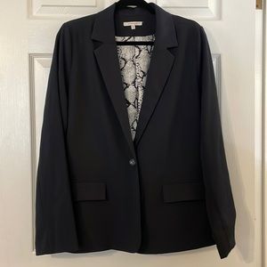 41 Hawthorn black one button blazer with python lining.